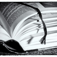 The book Boek in zwart-wit